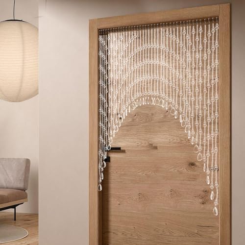 Crystal Beaded Curtain with Hooks for Doorway