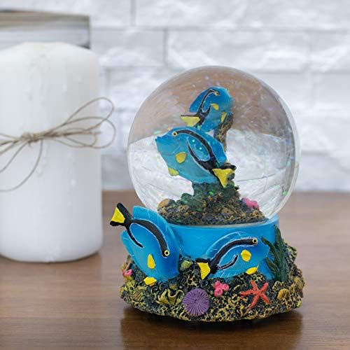 Elanze Designs Musical Snow Globe with Tang Fish