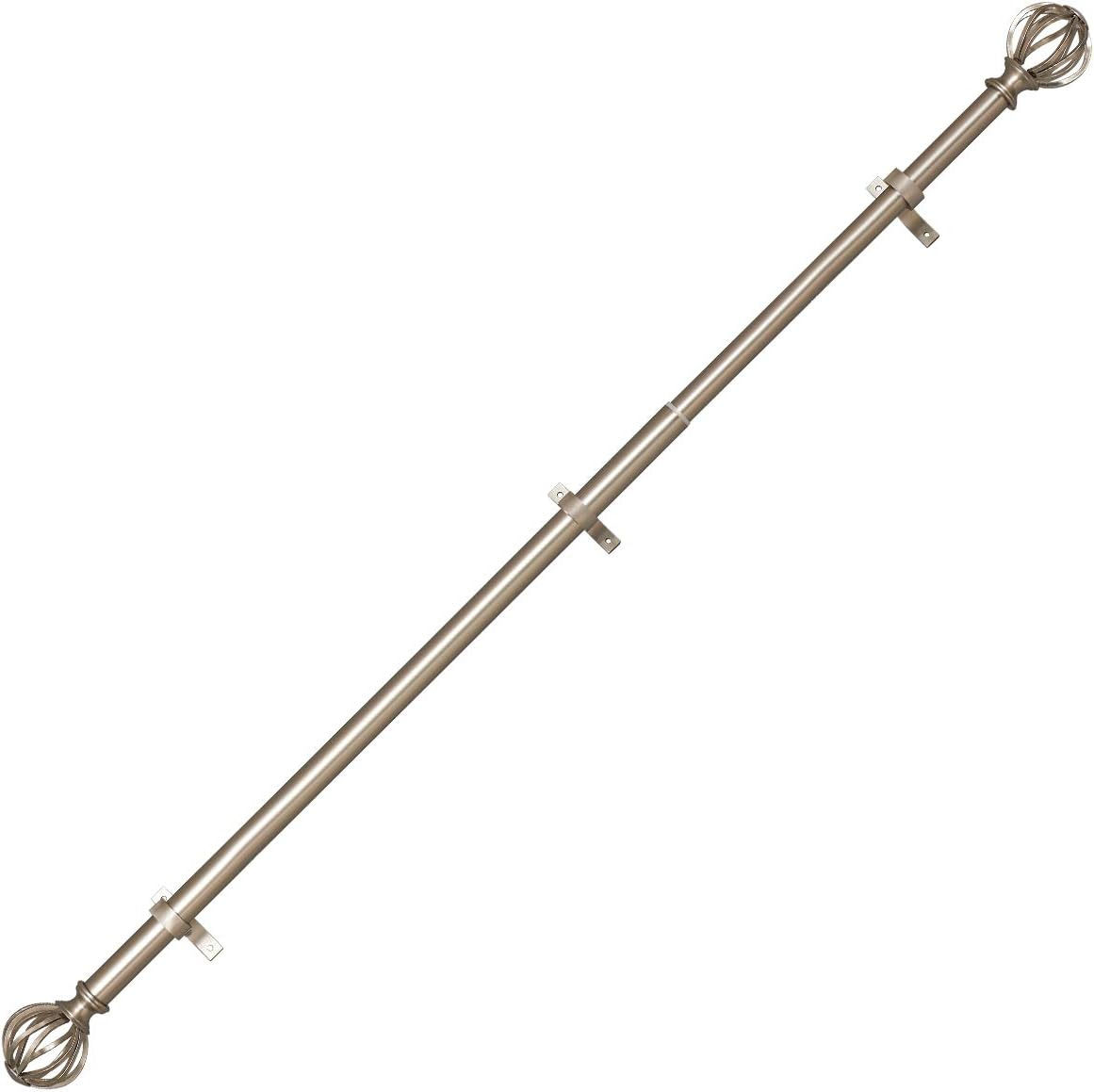 Adjustable Curtain Rod Set with Round Cage Finials