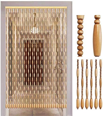 Beaded Door Curtains Wooden Bead String Room Divider - 41 Strands