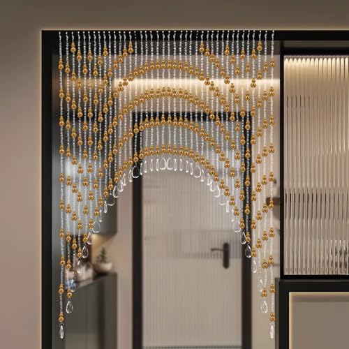 Hanging Crystal Door Beaded Curtain with 40 Strings Amber