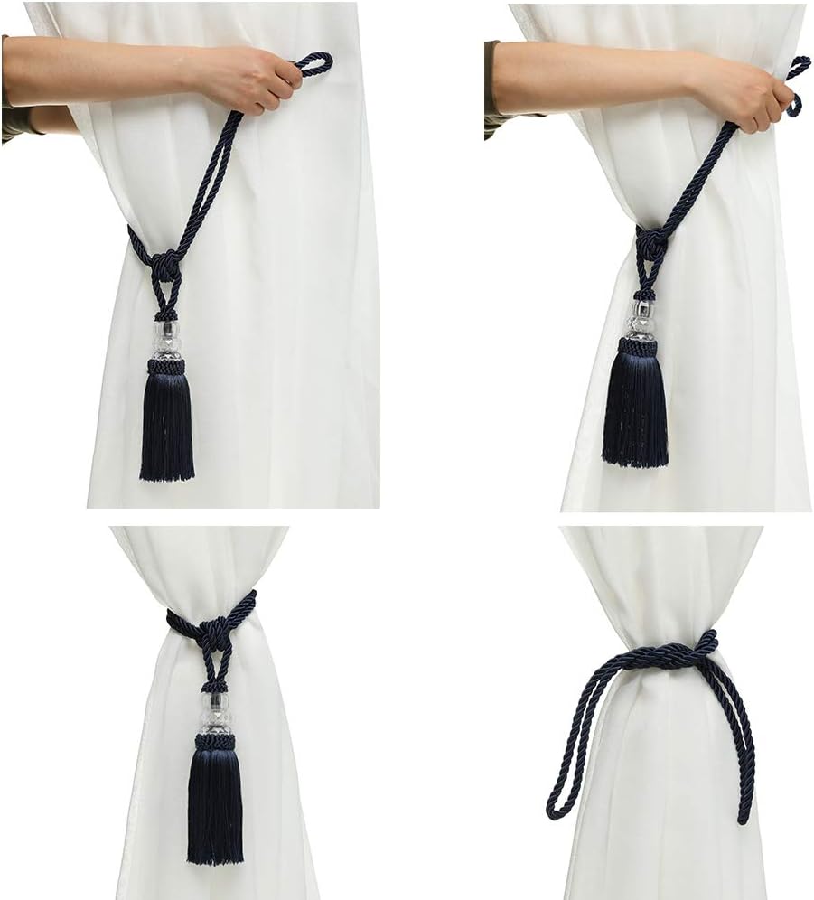 BEL AVENIR 4 Pack Crystal Curtain Holdbacks 1