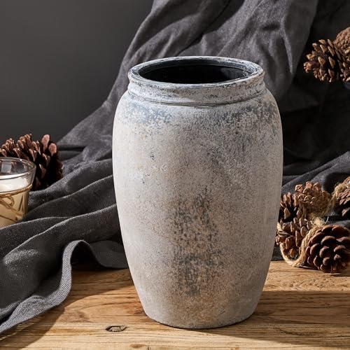 PORCER 82 Inch Gray Ceramic Vase for Home Decor