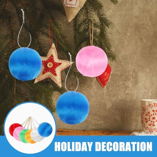 Amosfun 30pcs Colorful Silk Thread Ball Ornaments