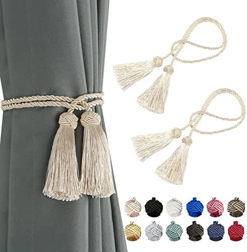 BEL AVENIR 2 Pack Decorative Curtain Holdbacks with Tassels
