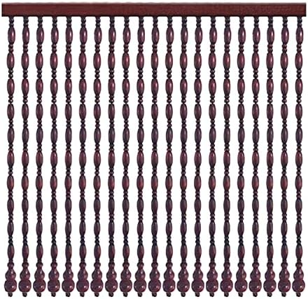 Wood Beaded Curtain 30 Strand Partition Door Panel Customizable for Bedroom Kitchen