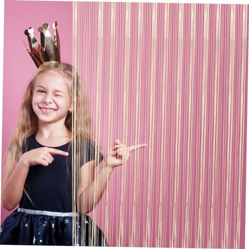 Amosfun 2pcs String Curtain for Doorway Black Tassel Room Divider Panels
