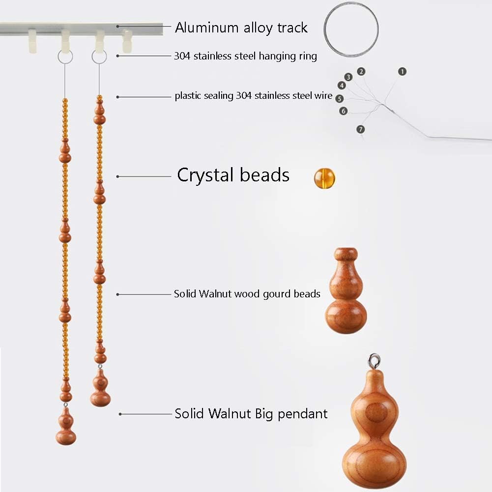 Brown Wood Bead Curtain with 29 Strands - 90cmx198cm