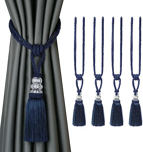 BEL AVENIR 4 Pack Crystal Curtain Holdbacks 1