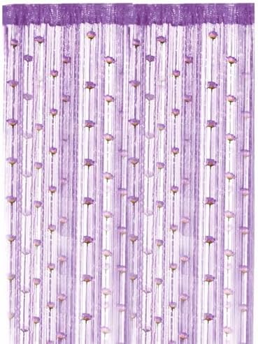 Beaded Door Curtain 39x79 Inch Decorative Room Divider with Removable Rose Rod Pocket
