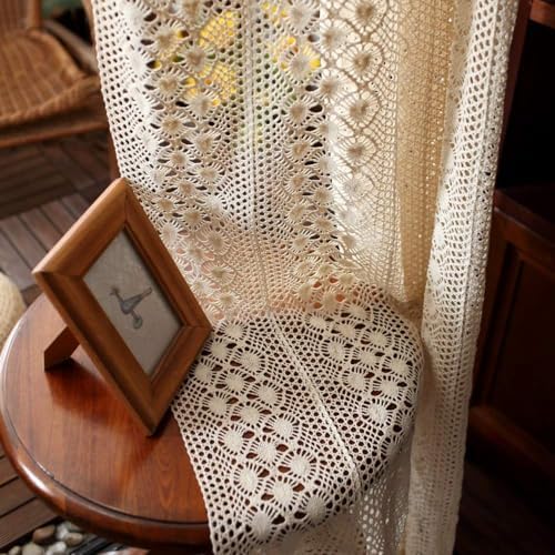 Yunsurey Rustic Crochet Curtain Panel 1 Piece