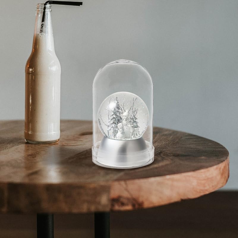 6Pcs Snowflake Globe Clear Plastic Water Globe DIY Arched Christmas Decoration