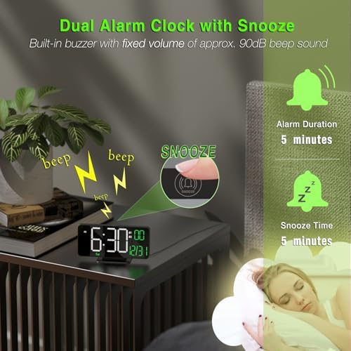 KOSUMOSU 67in Black Digital Alarm Clock