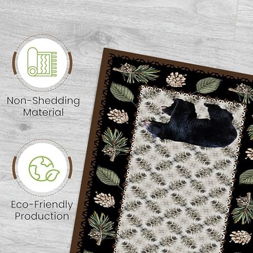 Rustic Bear Runner Rug 2x7ft Vintage Cozy Hallway Decor