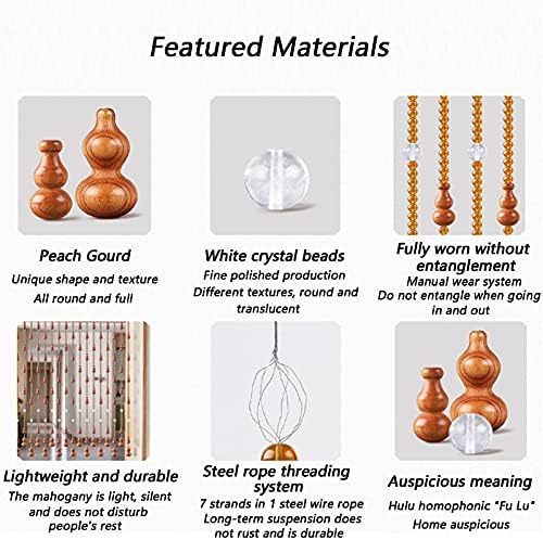Pengfei Beaded Curtain Natural Wood Door Divider