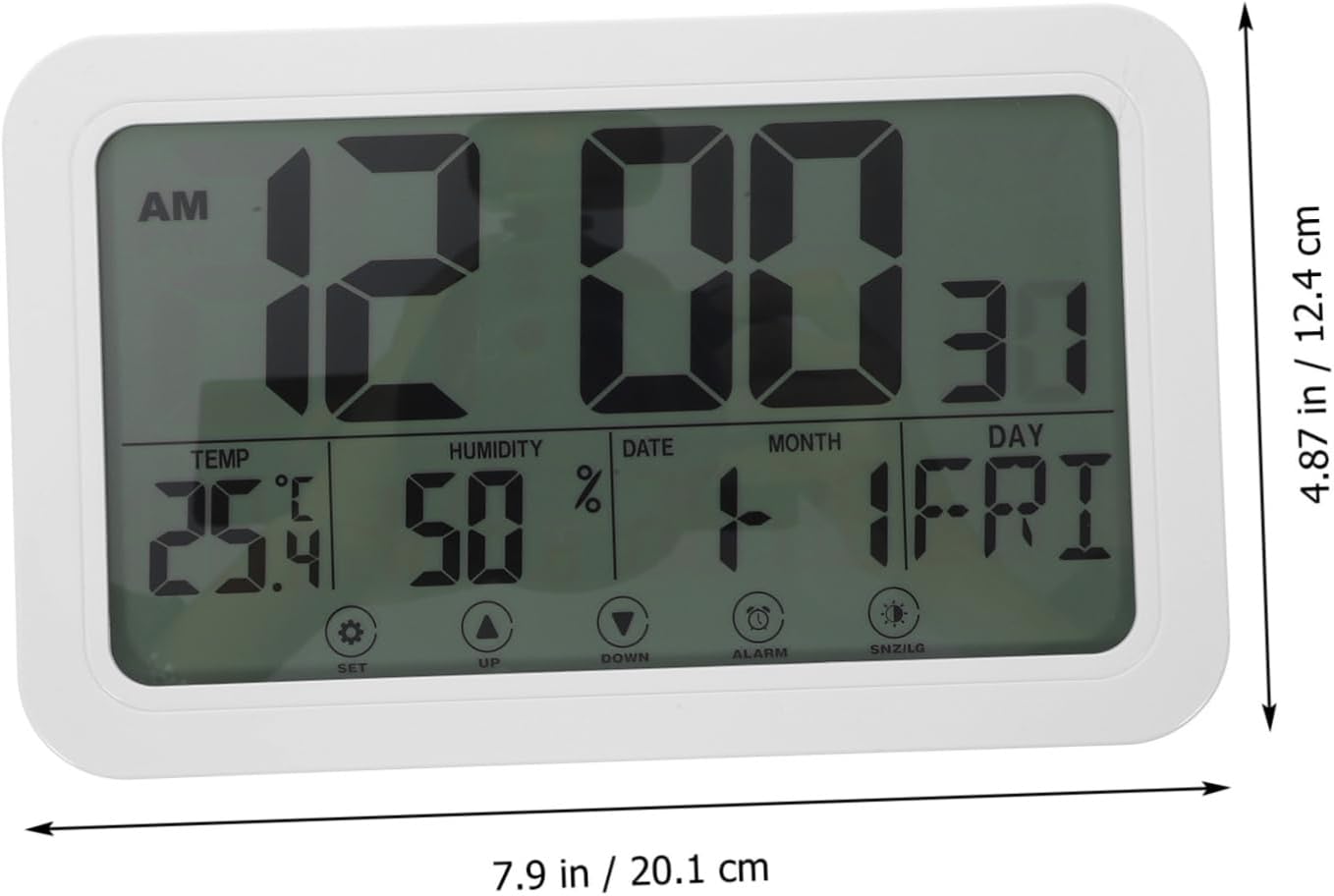 Happyyami Digital Temperature Humidity Clock with LCD Alarm