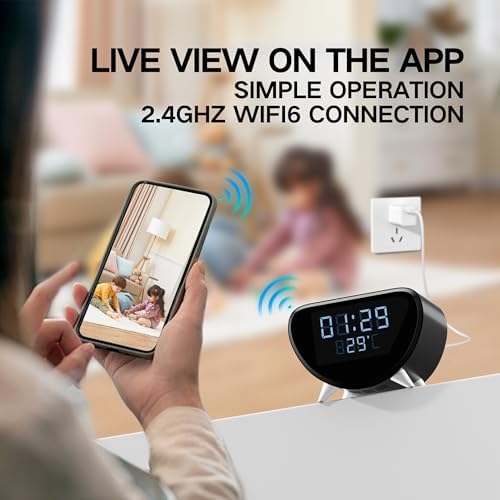 4K Camera Clock with Wireless Charging and Time Temperature Display 1