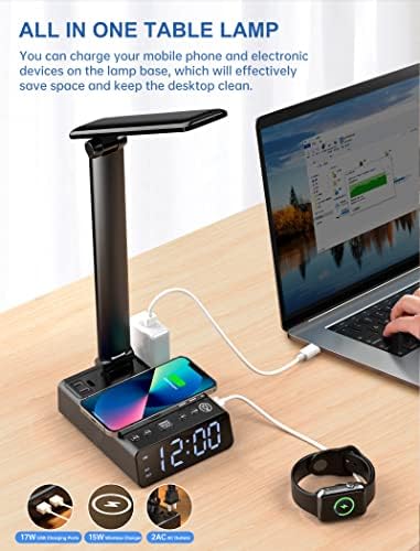 ELMWAY Alarm Clock with USB Charger and Outlets