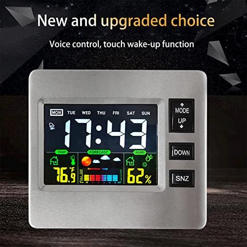 Lovskoo Digital Alarm Clock with Weather Display and Humidity Screen