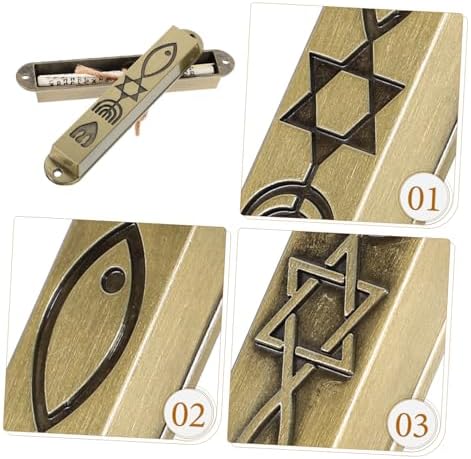 Ipetboom Metal Mezuzah Ornament 2-Piece Set for House Decor