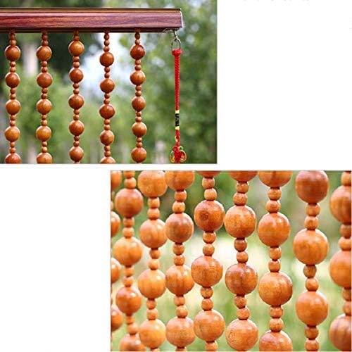 Beaded Curtain with Wooden Beads Door String for Room Divider Window Decoration