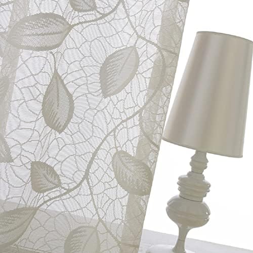 Modern Minimalist European Pastoral Style Solid Color Jacquard Semi Sheer Curtains Rod Pocket 1 Panel White 52x63 Inch