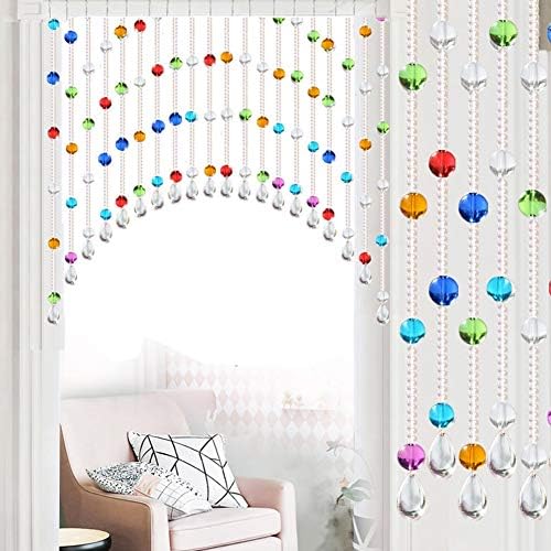 Etlegor Multicolor Beaded Curtain Trim Arched Window Panel