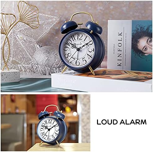 Loud Alarm Clock with Retro Bell and Backlight for Deep Sleepers