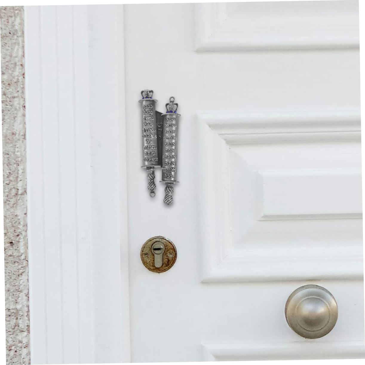 Ipetboom Mezuzah Blessing Scroll Set with 2 Metal Mezuzahs for Jewish Home Decor