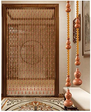 Brown Wood Bead Curtain with 29 Strands - 90cmx198cm