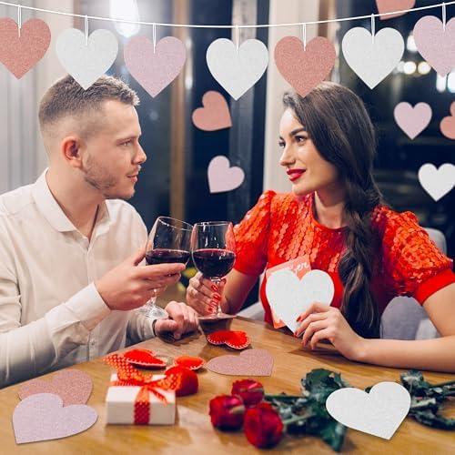 Valentine Glitter Heart Cutouts for Decorations