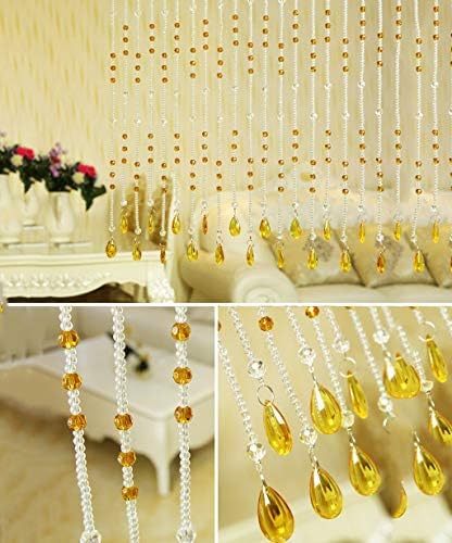 OKUOKA Crystal Beaded Door Curtain Panel