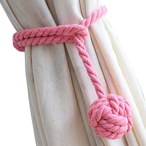 Melaluxe 2 Pack Pink Curtain Tiebacks - Heavy Duty Decorative Holdbacks