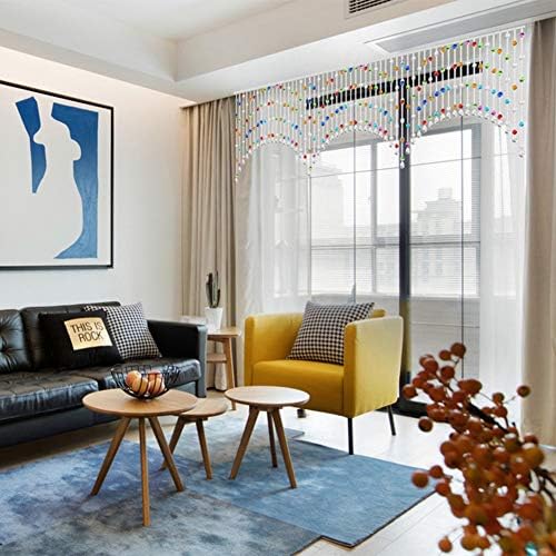 Etlegor Multicolor Beaded Curtain Trim Arched Window Panel