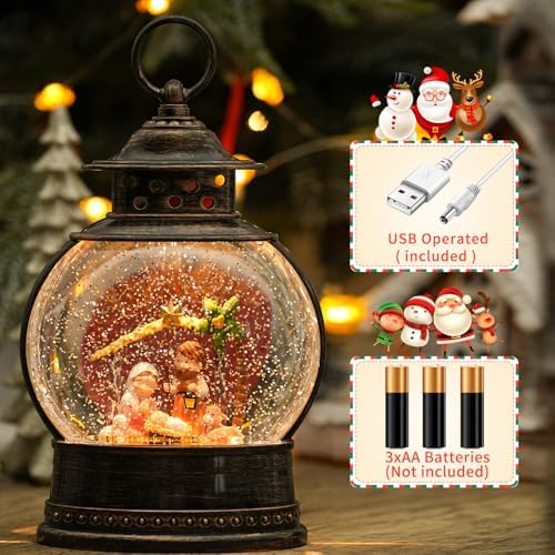 12 Inch Musical Lighted Nativity Snow Globe