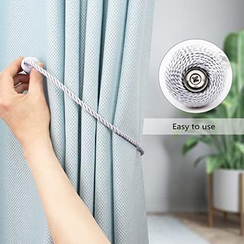 Magnetic Curtain Tiebacks 4 Pack Grey