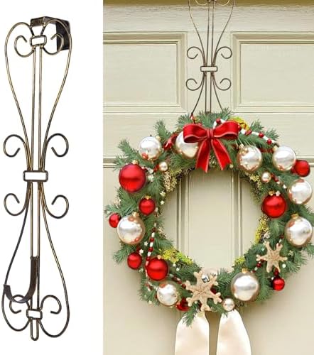 Shangtianfeng Matte Black Wreath Hanger for Front Door