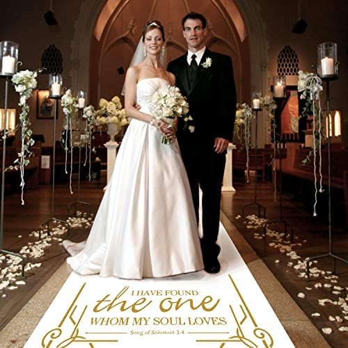 FrenzyBird White Aisle Runner 4x50ft Gold Wedding Carpet