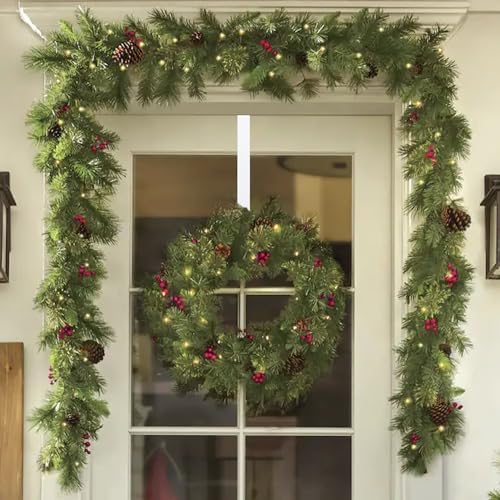 Adjustable Wreath Hanger for Front Door White