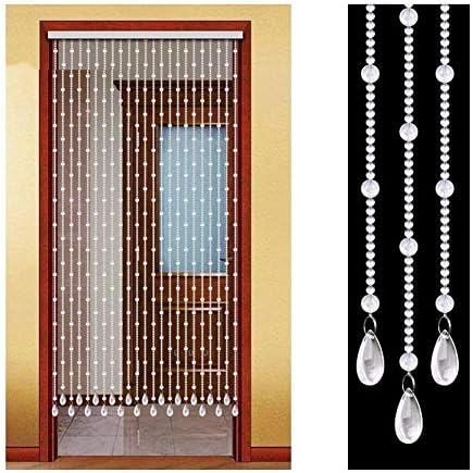 Beaded Curtains with Natural Crystal Hanging Strings for Living Room and Bedroom Wall Decor