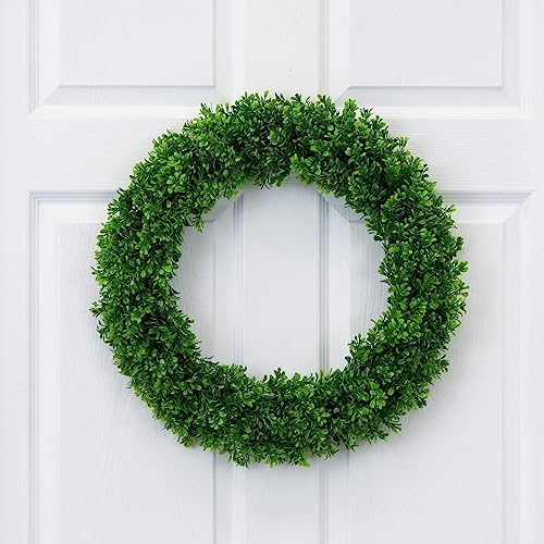Nearly Natural 20in Artificial Boxwood Wreath