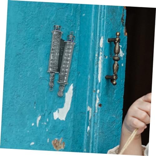 Ipetboom Mezuzah Blessing Scroll Set with 2 Metal Mezuzahs for Jewish Home Decor