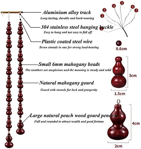 Brown Wood Beaded Curtain for Doorway and Room Divider
