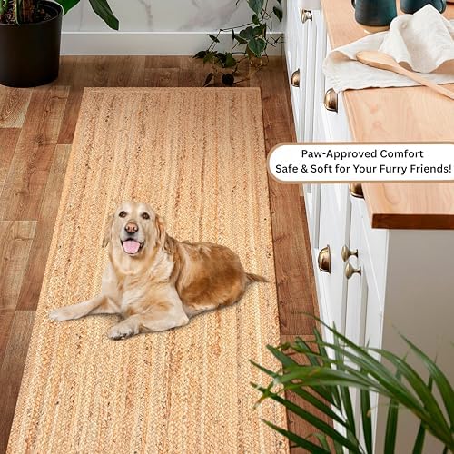 Ramanta Home Hand Woven Jute Braided Rug 24x72 Inch