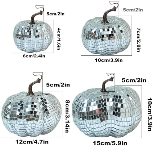 Disco Ball Pumpkin Ornaments for 70s Party Decor