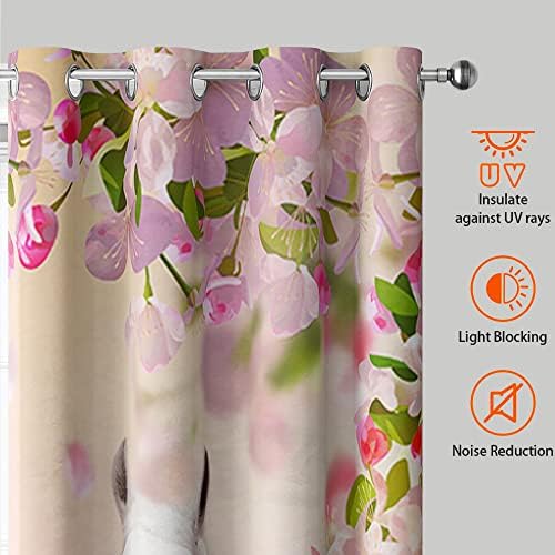 HOSIMA 3D Printed Horses and Flowers Curtains Set