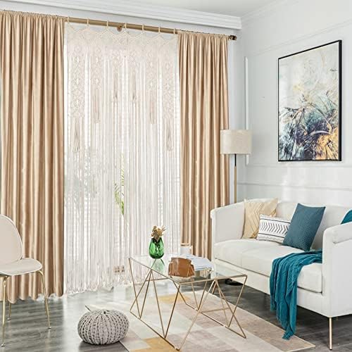Boho Macrame Curtain Room Divider 79x35 Inches