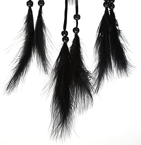 Feather Dream Catcher Handmade Macrame Wall Hanging Decor Black