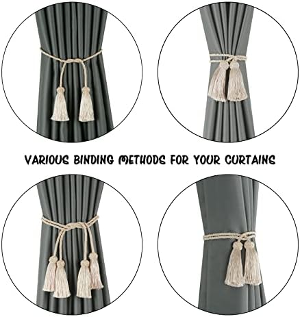 BEL AVENIR 2 Pack Decorative Curtain Holdbacks with Tassels