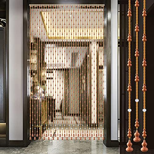 Pengfei Beaded Curtain Natural Wood Door Divider